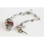 Silver Skull Albert style Watch Chain