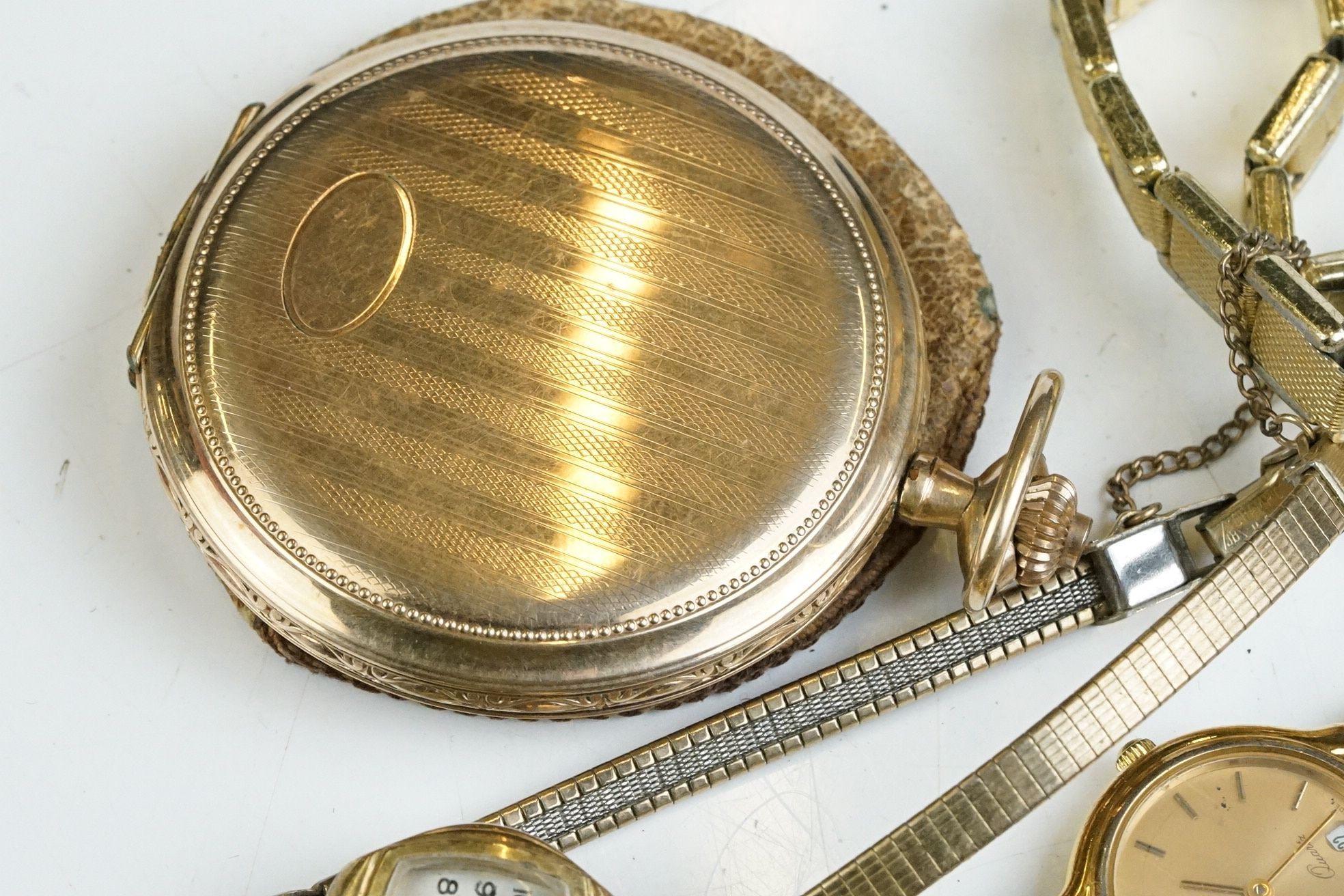 A small collection of ladies wristwatches together with a gold plated full hunter pocket watch. - Image 3 of 7