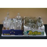 Mixed 20th century glassware, 20 pieces, to include an Orrefors crystyal decanter & stopper with