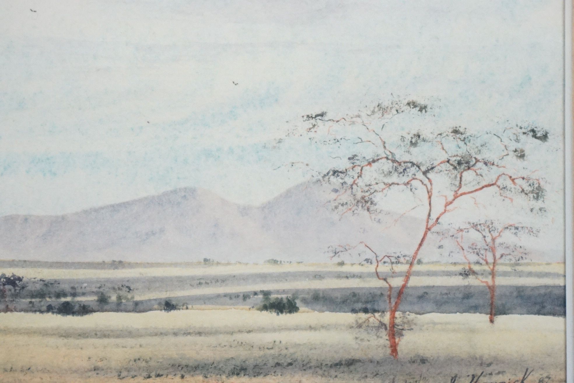 Jeremy Hammick (20th century) Watercolour of an African Landscape with mountains in the - Image 7 of 7