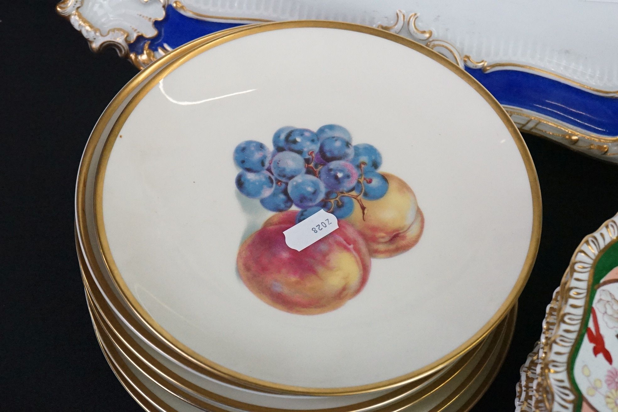 Mixed ceramics to include a Meissen twin-handled cabaret tray with blue glazed decoration, 39cm - Image 4 of 17