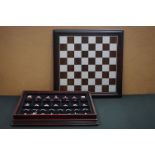 Danbury Mint BBC Licensed Doctor Who Chess Set with pewter pieces, fitted in it's original wooden