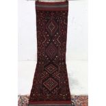 Woolen Hand Knotted Meshwani Runner Rug, 242cm x 61cm