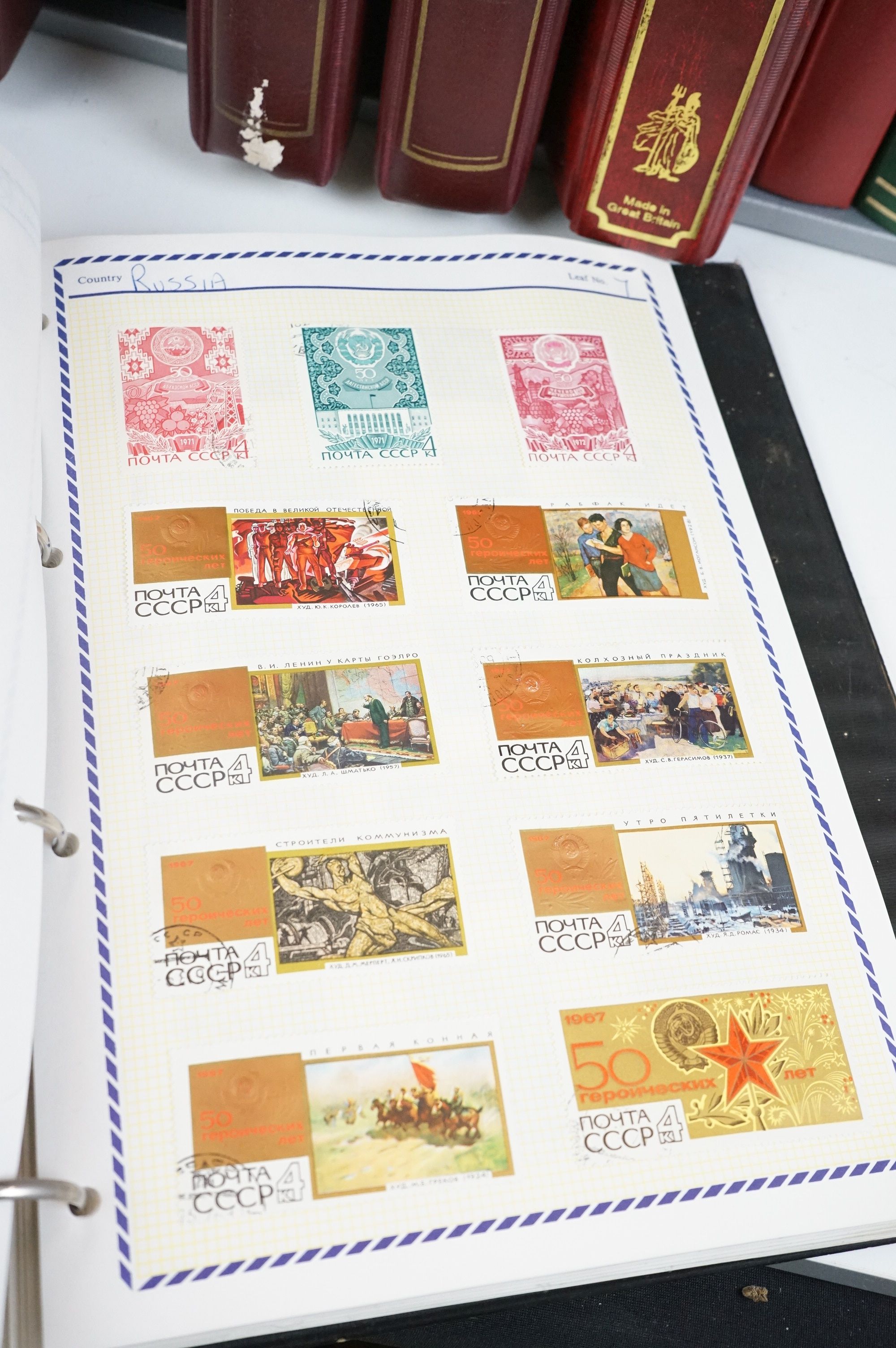 A large collection of mainly world stamps contained within ten albums to include mint examples. - Image 6 of 9