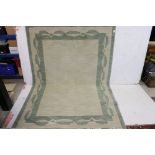 Marks and Spencer New Zealand Wool Cream and Green Ground Rug, 160cm x 232cm