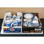 T G Green Cornish Ware Blue & White Ceramics - 23 pieces to include a 2-tier cake plate, 7 x storage
