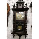 Victorian ' Fears Ltd of Bristol ' Vienna style Wall Clock, 8 day, the case surmounted by a carved