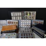 A large collection of cigarette cards contained within twelve albums, full sets and part sets,