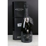 James Bond Spectre (2015) Bollinger Champagne from 2009, unopened in metal case.