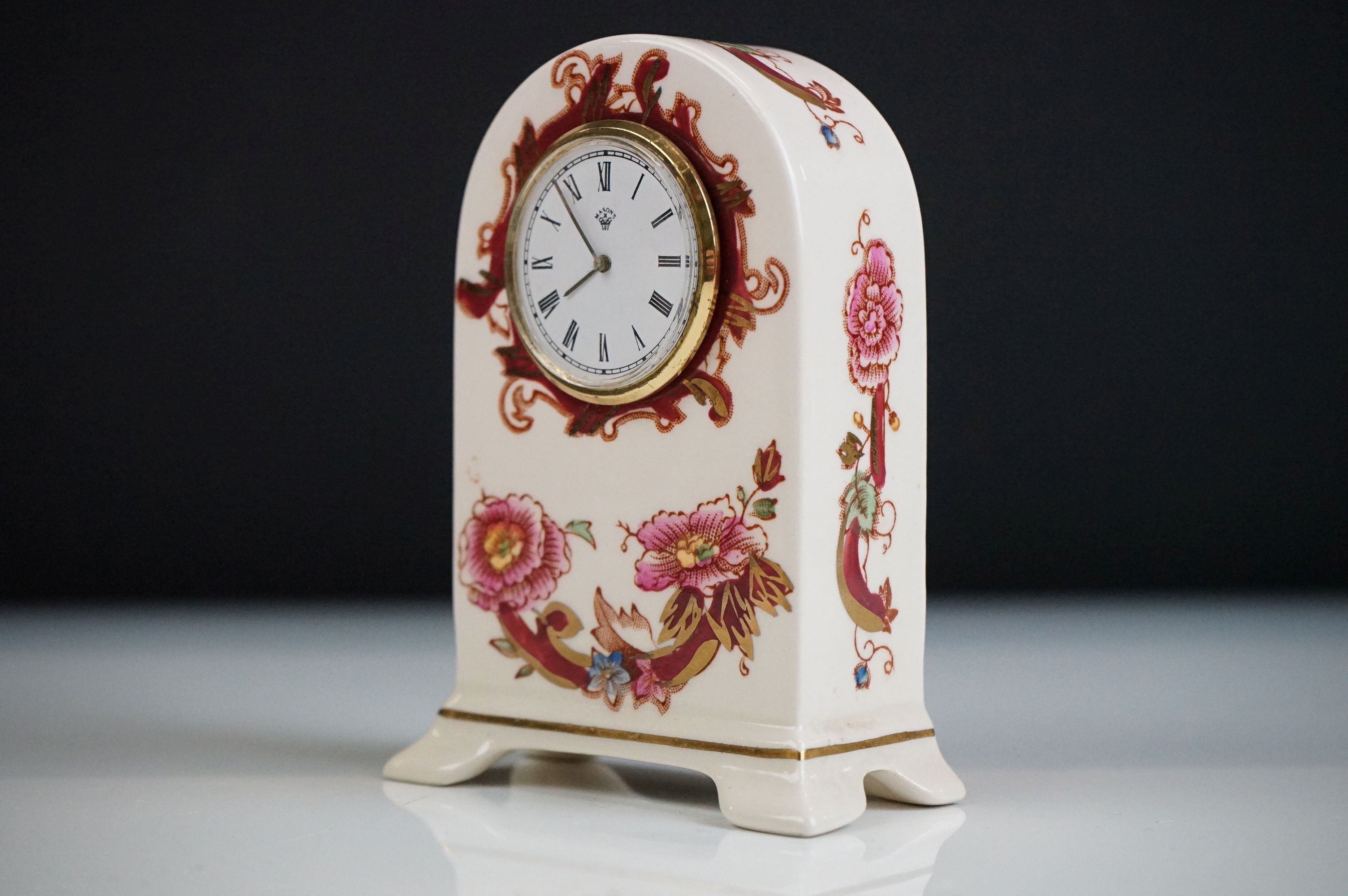 Masons Ironstone ' Mandalay ' pattern mantel clock together with a pair of Masons ' Brown Velvet ' - Image 10 of 16