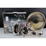 Silver Plated Five piece Tea and Coffee Set, new in box