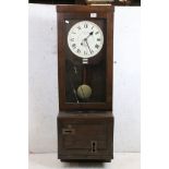 Early-to-mid 20th century ' The Gledhill-Brook Time Recorders Ltd ' oak cased clocking-in clock,