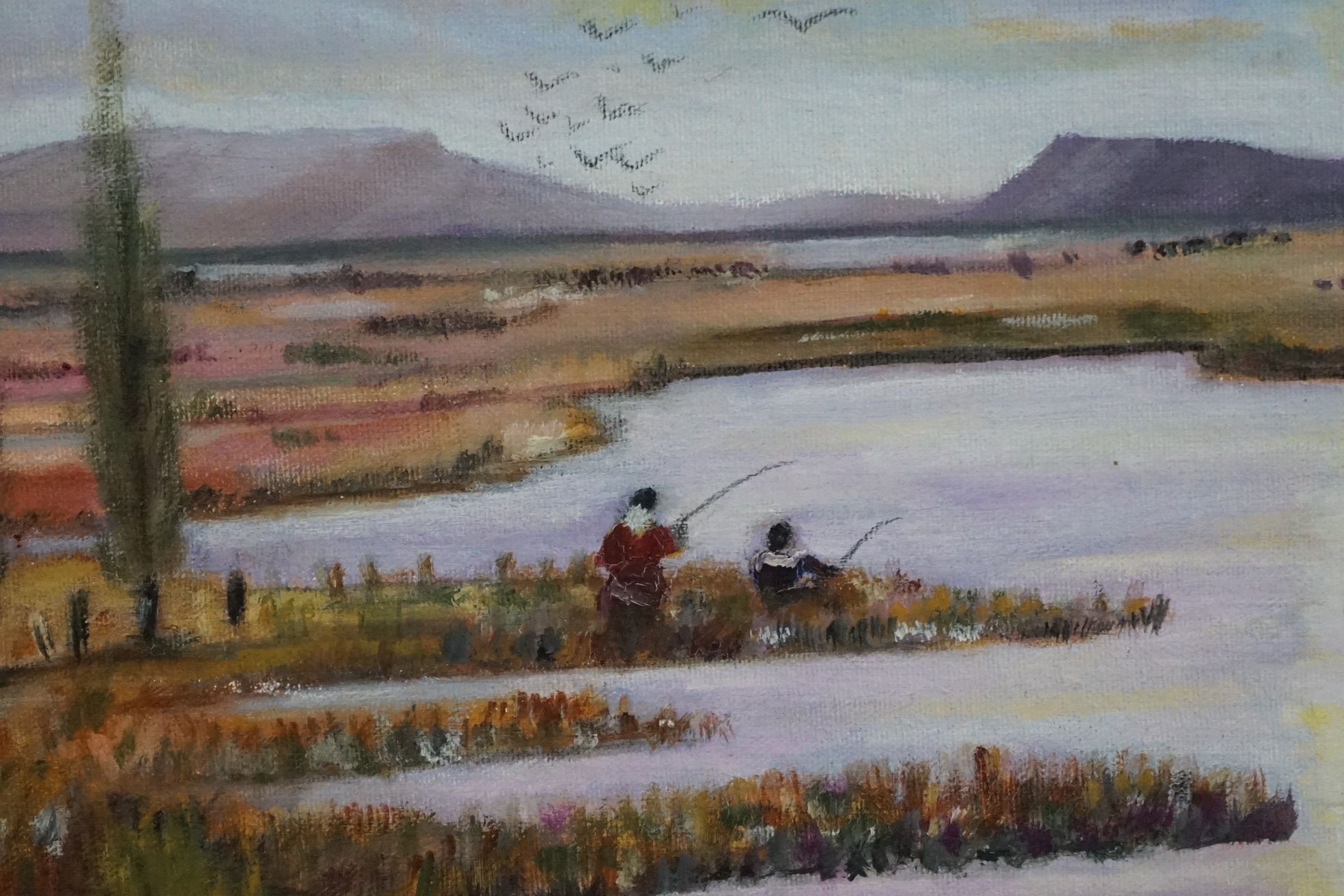 Three Oil Paintings including Cape Vlei, South Africa, Still Life Flowers in a Vase and Cattle in - Image 4 of 20