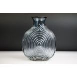 Whitefriars Lilac Nipple Vase, from Geoffrey Baxter's textured glass range, pattern 9828, 27cm