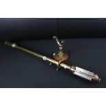 JJBLM of Lisbon 20th Century brass ships mercury stick barometer, with silvered scale inscribed '