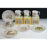 Royal Doulton ' Brambly Hedge ' tea ware to include 3 x boxed mugs / beakers (Winter, Spring &