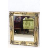 Gilt Framed Rectangular Mirror, 80cm x 70cm