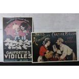 Two French Biscuit Advertising Boards