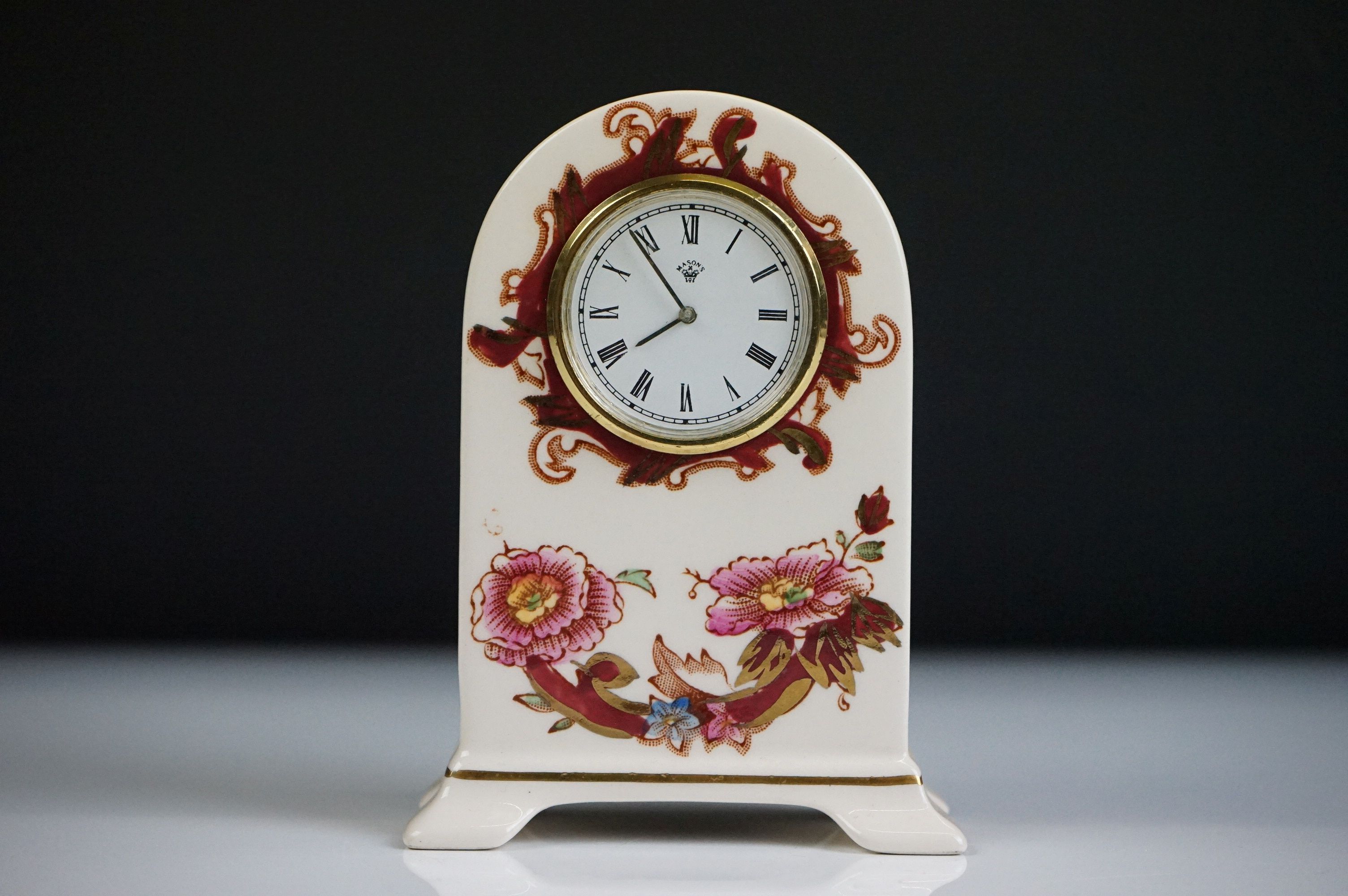 Masons Ironstone ' Mandalay ' pattern mantel clock together with a pair of Masons ' Brown Velvet ' - Image 8 of 16