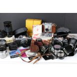 Large quantity of Cameras, Equipment and Accessories - cameras including Pentax K1000, Kodak Box Br
