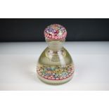 Paul Ysart - Mid 20th Century millefiori inkwell / ink bottle & stopper, with millefiori cane