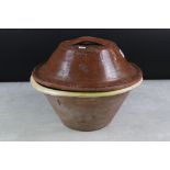 Victorian Terracotta Dairy Bowl and Lid