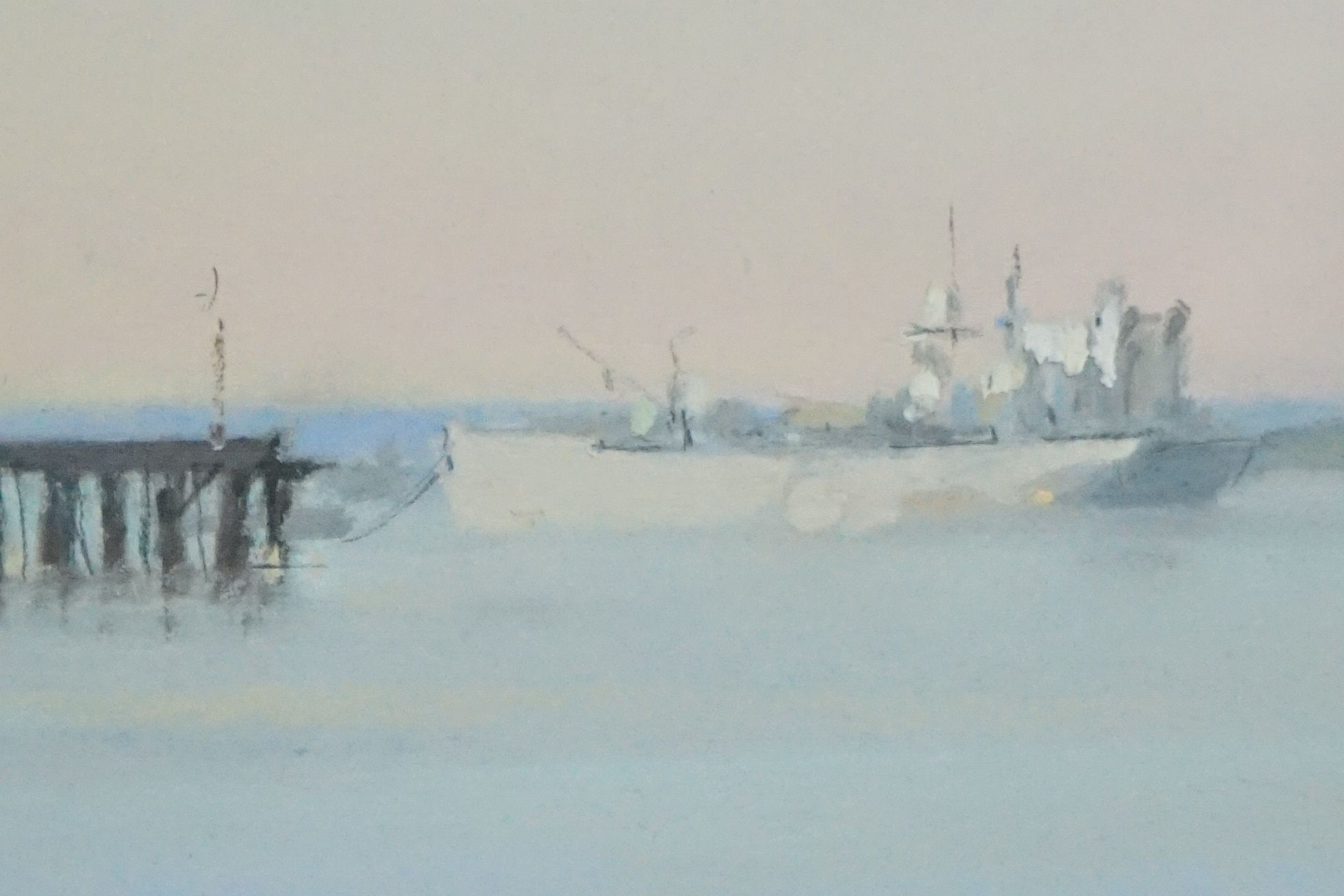 Christine Slade (British b.1943) Pastel Painting titled to verso ' Sunset, Trinity House Pier, - Image 7 of 9