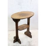 Arts and Crafts Oak Oval Table, 66cm long x 71cm high