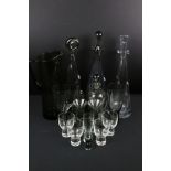 Collection of Holmegaard ' Canada ' drinking glasses to include smoky grey examples (3 x