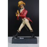 Advertising - Johnnie Walker Whiskey painted plaster advertising figure, mounted on a wooden base (