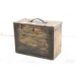 Pine Travelling Tool Chest with drop down front containing four drawers, 41cm wide x 31cm high