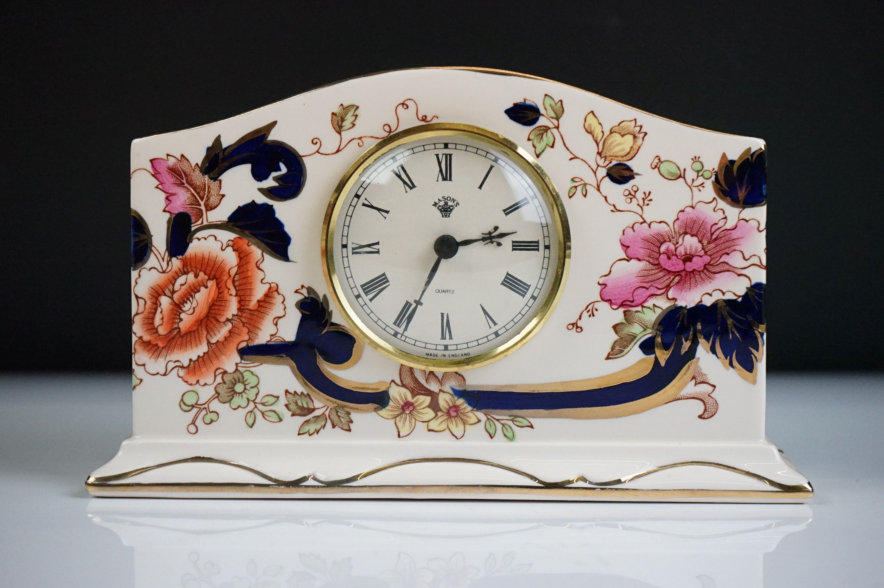 Masons Ironstone ' Mandalay ' pattern mantel clock together with a pair of Masons ' Brown Velvet ' - Image 2 of 16