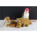 Three Merrythoughts Soft Toys including a Parrot, Snake and Hippo