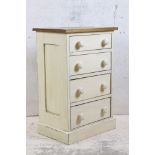 Part Painted Pine Four Drawer Chest, 50cm wide x 76cm high