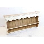 Painted Pine Wall Shelf, 123cm long x 59cm high