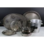 French Champagne ' Canard-Duchene ' Ice Bucket together with a Quantity of Silver Plate including