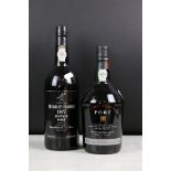 A bottle of Quarles Harris 1977 vintage port together with a bottle of M&S finest reserve port, both