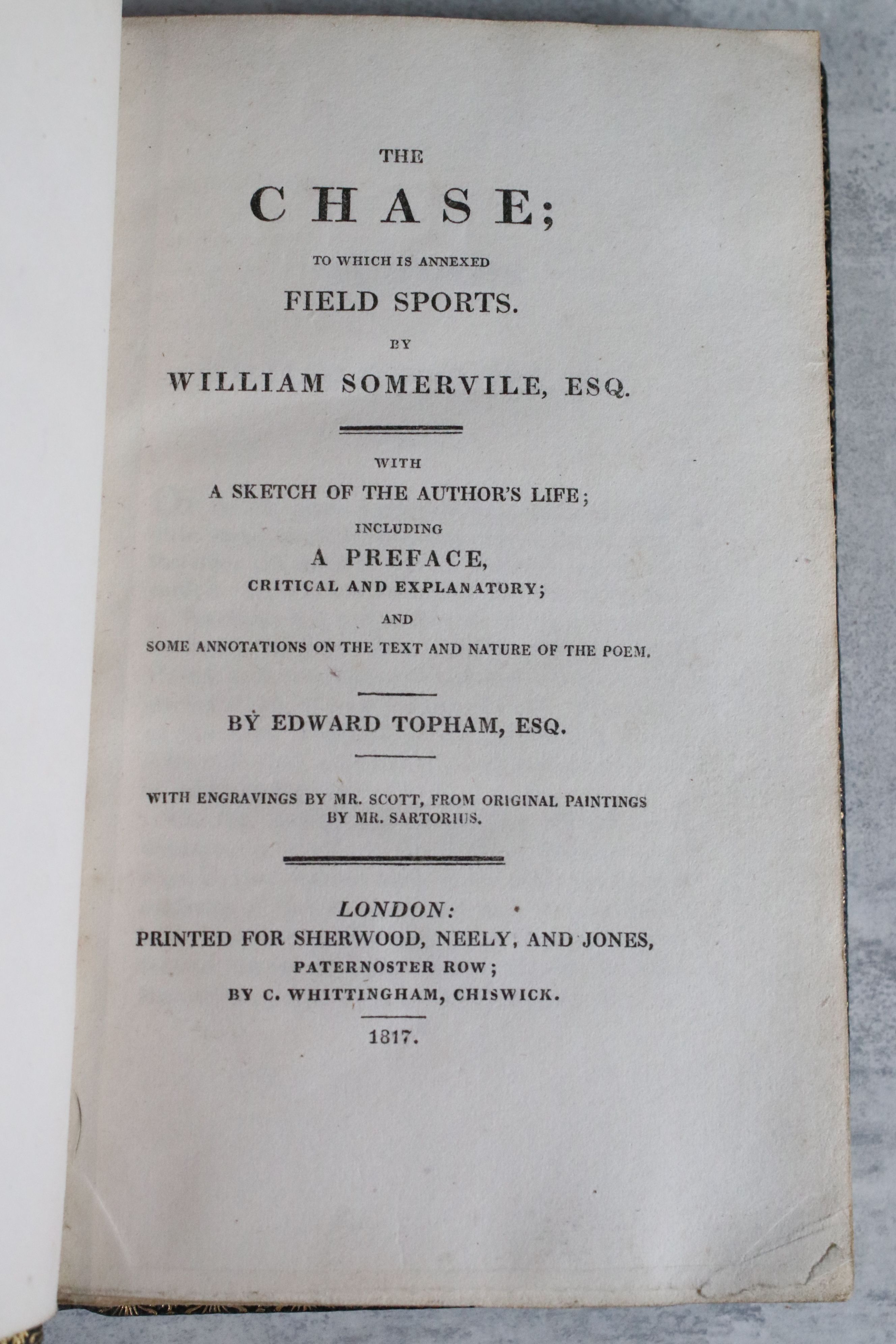 Two antique books, The Chase Somerville dated 1817 and 1826. - Image 3 of 4