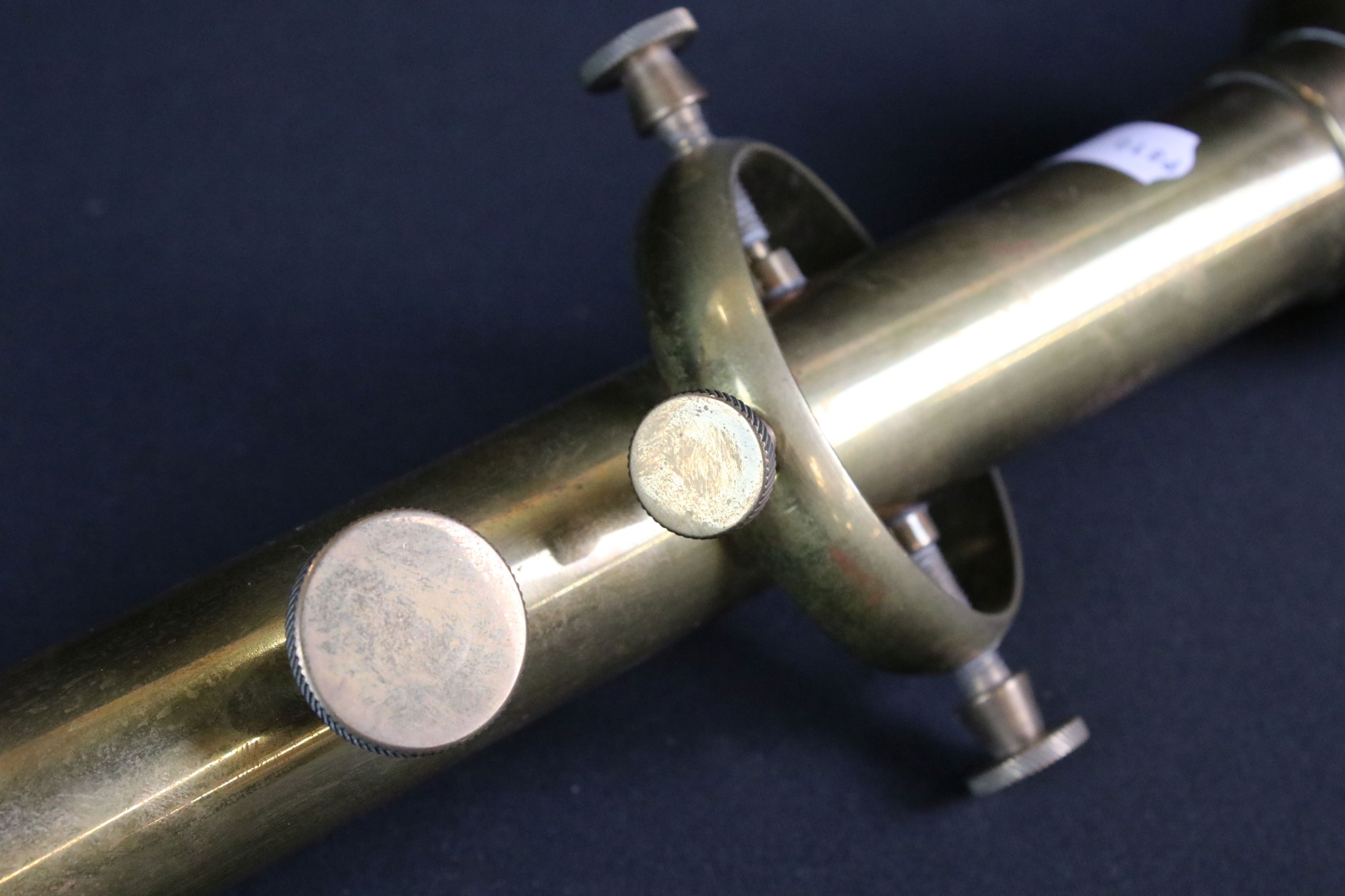 JJBLM of Lisbon 20th Century brass ships mercury stick barometer, with silvered scale inscribed ' - Image 3 of 4