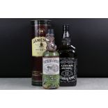 Three sealed bottles of whisky to include Jamesons, Jack Daniels and southern comfort.