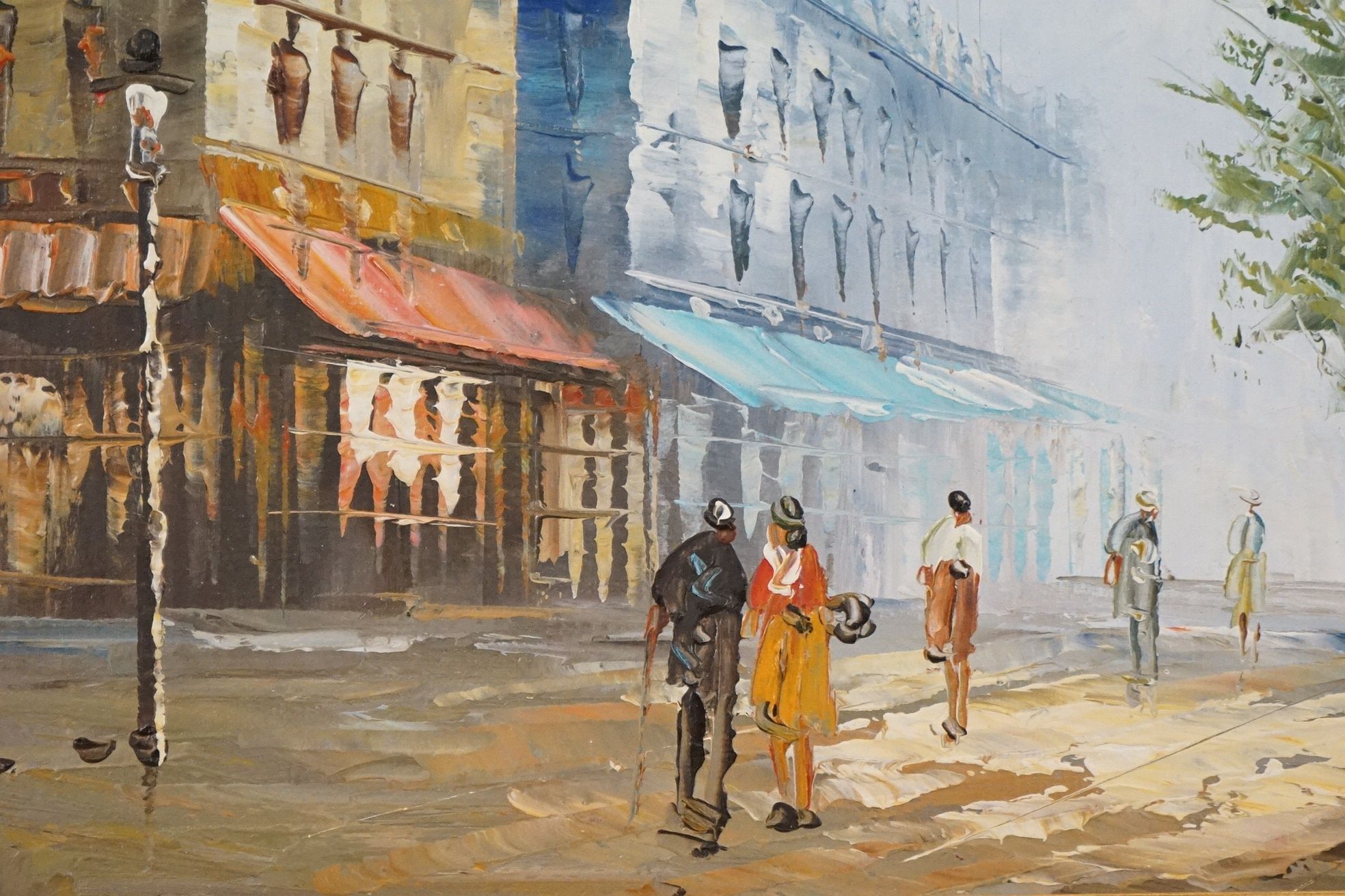 Burnett, Two Mid century Oil Paintings on Canvas of French Parisian Street Scenes, both signed, 39cm - Image 11 of 16