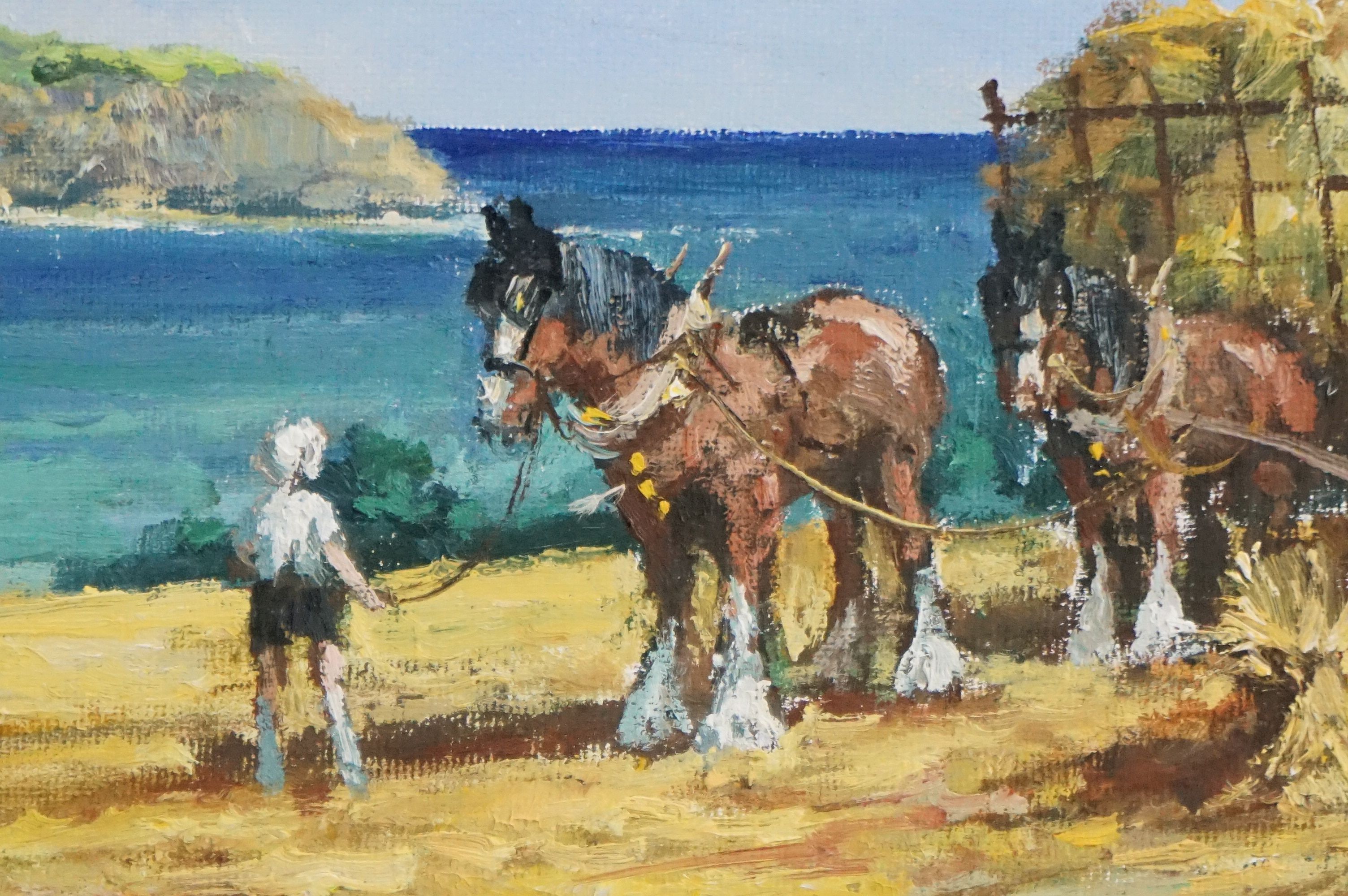 Alan King (British contemporary) Pair of Oil Paintings on Canvas of Shire Horses titled Devon - Image 11 of 16