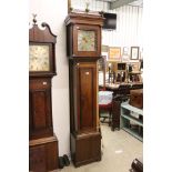 18th century Country Oak Longcase Clock, 30 hour, by Thomas Russell of Wootton, the 10" square brass