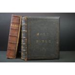 Two antique 19th century family Bibles.