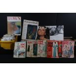 Two Boxes of Vintage Magazines and Sewing Patterns, including some Vogue