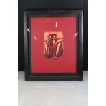 20th century Studio Framed Mixed Method Artwork, Seated Figure Study signed and numbered by artist