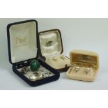 A small collection of gold and silver jewellery to include 9ct gold & pearl earrings, silver