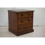 19th century Mahogany Desk Top Stationery / Writing Cabinet with two drawers over a bottom drawer