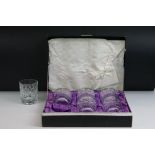 Boxed Set of Six Edinburgh Crystal Cut Glass Whisky Tumblers