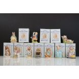 Ten Boxed Royal Albert Beatrix Potter Figures including Old Mr Bouncer, No more Twist, Hunca Munca